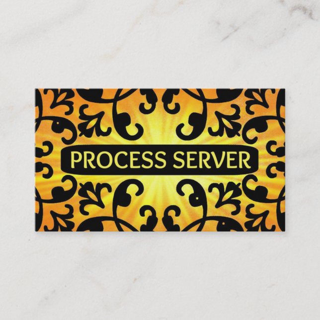 Business Card "Process Server Sunshine Damask" Visitenkarte (Vorderseite)