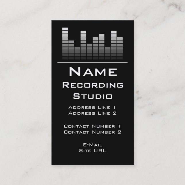 Business Card Recording Studio Visitenkarte (Vorderseite)