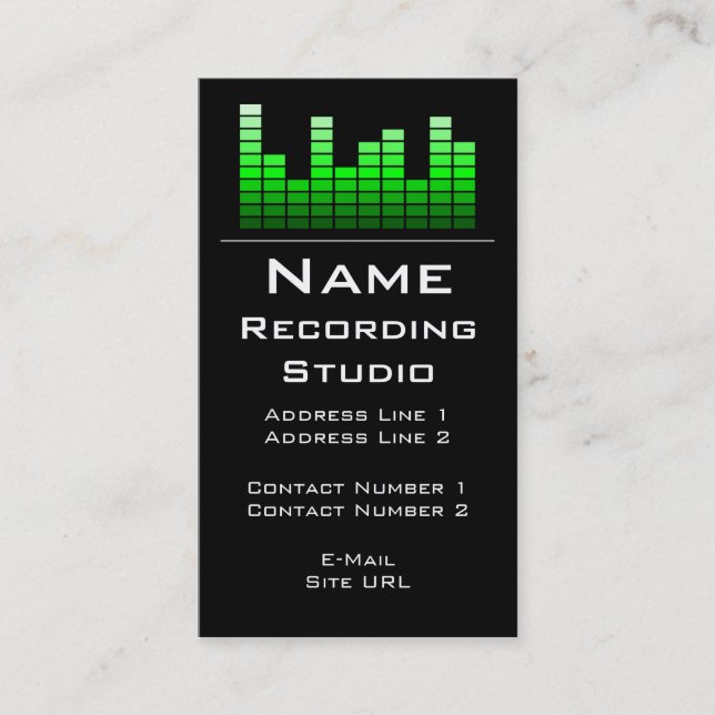 Business Card Recording Studio Visitenkarte (Vorderseite)