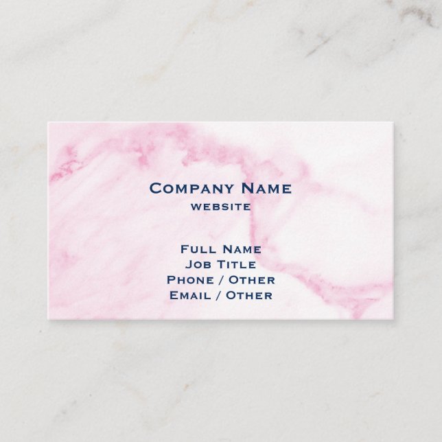 Business Card Rosa Marmor Visitenkarte (Vorderseite)