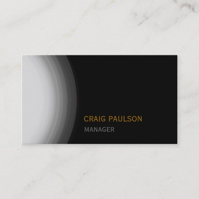Business Card schlicht Black Gray Manager Visitenkarte (Vorderseite)