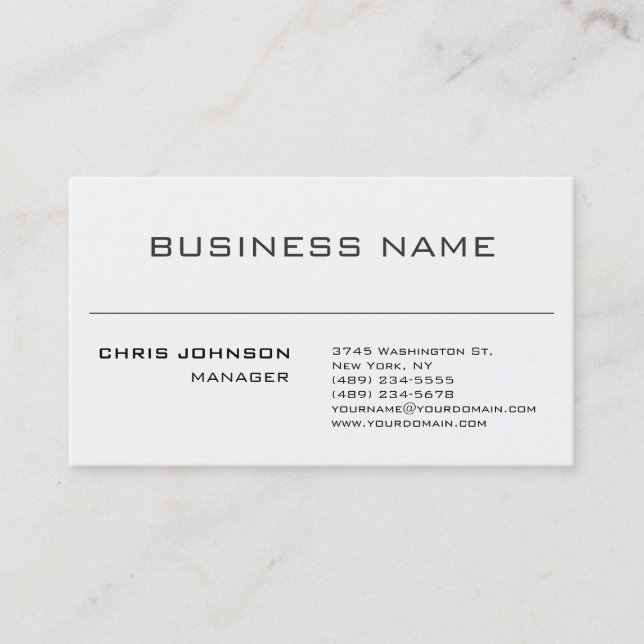 Business Card Schwarz/Weiß-Grau-Charming-Manager Visitenkarte (Vorderseite)