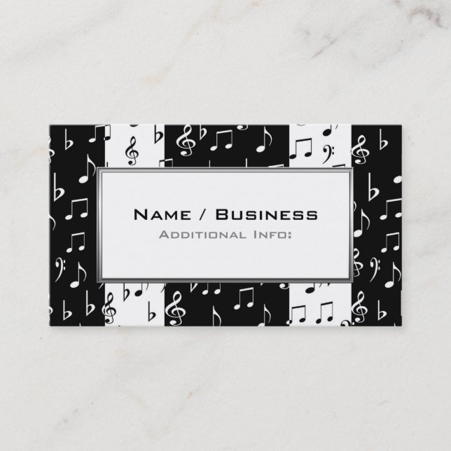 Business Card Schwarz/Weiß-Streifen 2 Visitenkarte (Vorderseite)