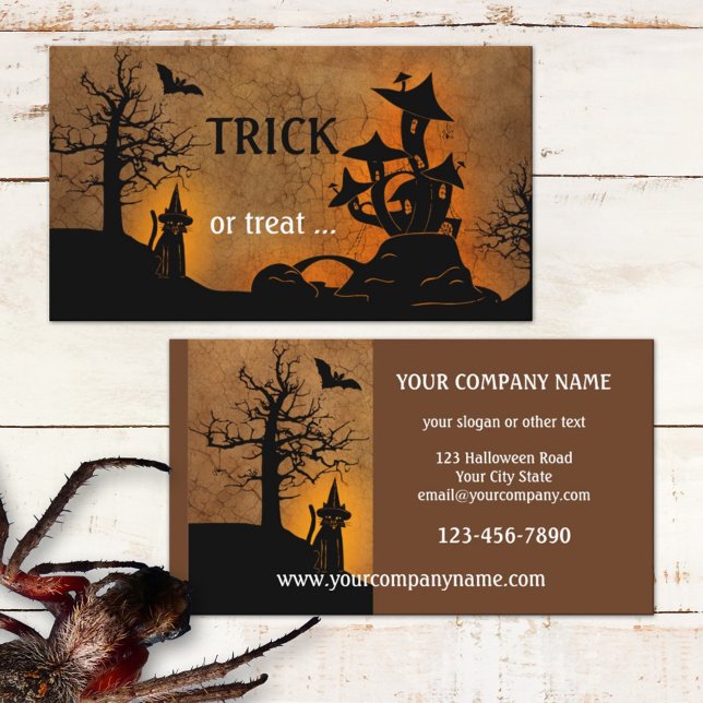 Business Card Spuk House Halloween-Party Visitenkarte (Von Creator hochgeladen)