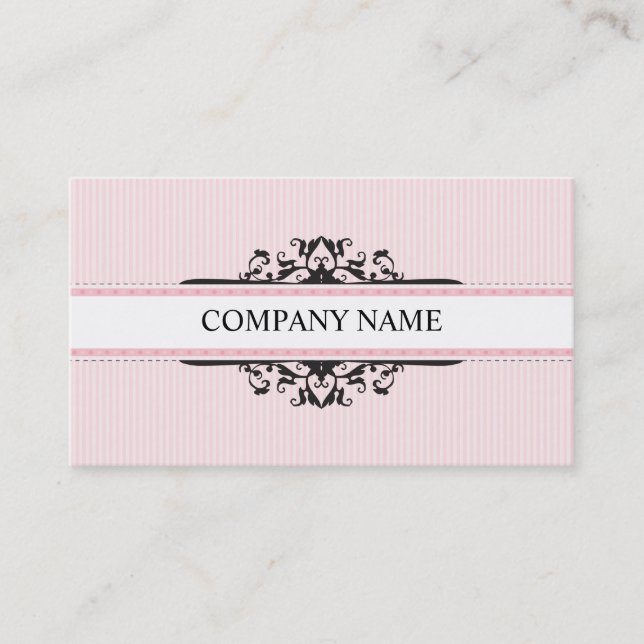 BUSINESS CARD stilvoll Vintag-pink-schwarz, Visitenkarte (Vorderseite)
