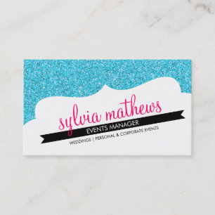 BUSINESS CARD Stilvolle Glitzer funkeln Aqua rosa Visitenkarte