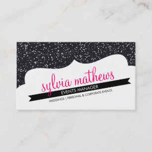 BUSINESS CARD Stilvolle Glitzer funkeln schwarz pi Visitenkarte