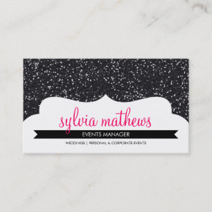 BUSINESS CARD Stilvolle Glitzer funkeln schwarz pi Visitenkarte
