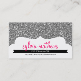 BUSINESS CARD Stilvoller Glitzer funkeln silber pi Visitenkarte