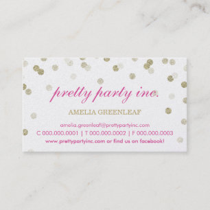 BUSINESS CARD stilvoller Konfetti Pink Gold Glitze Visitenkarte
