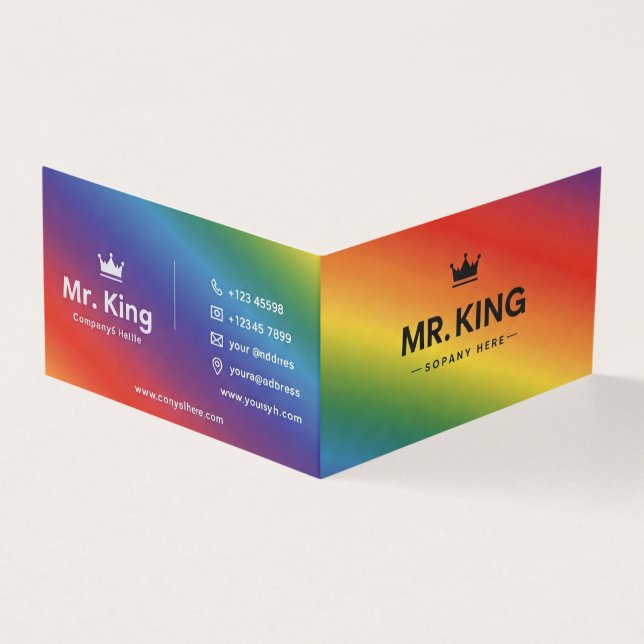 Business Card Style Rainbow King (Vorderseite)