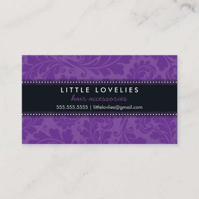 BUSINESS CARD Trend geblüht violett lila schwarz Visitenkarte (Vorderseite)