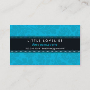 BUSINESS CARD trendy blüh aqua blue black Visitenkarte