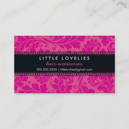 BUSINESS CARD trendy blüh fuschia pink schwarz Visitenkarte