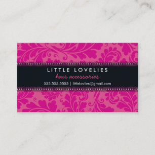 BUSINESS CARD trendy blüh fuschia pink schwarz Visitenkarte