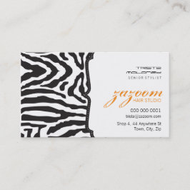 BUSINESS CARD trendy zebra stripe orange Visitenkarte