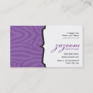 BUSINESS CARD trendy zebra stripe violett lila Visitenkarte