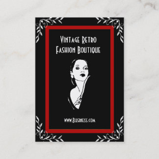 Business Card Vintag Retro Fashion Boutique 3 Visitenkarte