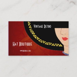 Business Card Vintag Retro Hat Boutique Art Deco Visitenkarte
