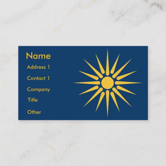 Business Card with Flag of Macedonia, Greece Visitenkarte (Vorderseite)
