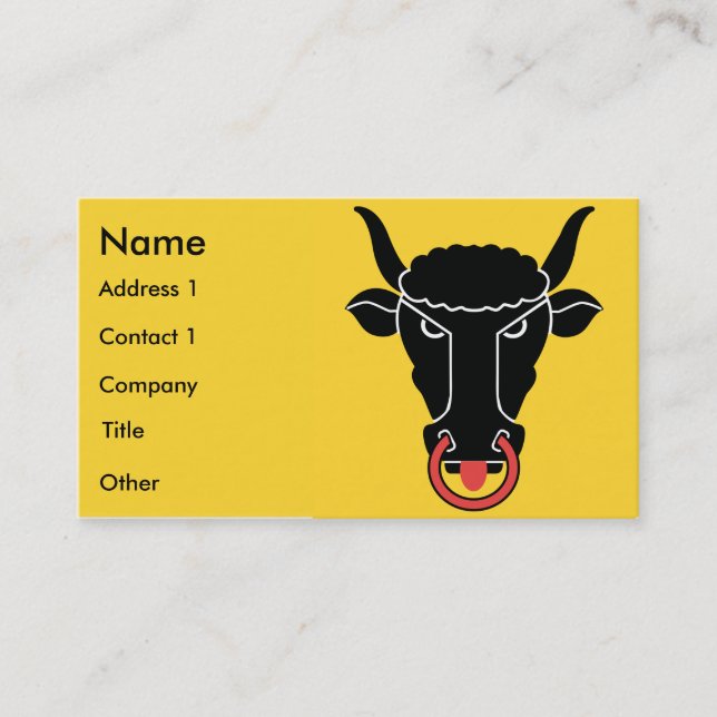 Business Card with Flag of Uri, Switzerland Visitenkarte (Vorderseite)
