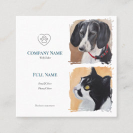 Business Card with painting of pets Telefonnummerkarte