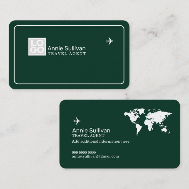 Business Card with Travel Agency Logo Visitenkarte (Vorne/Hinten)