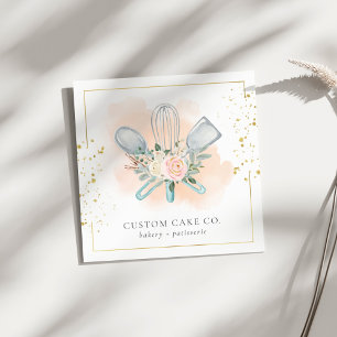 Business Card zum Koch von Bäckereiwerkzeugen Quadratische Visitenkarte
