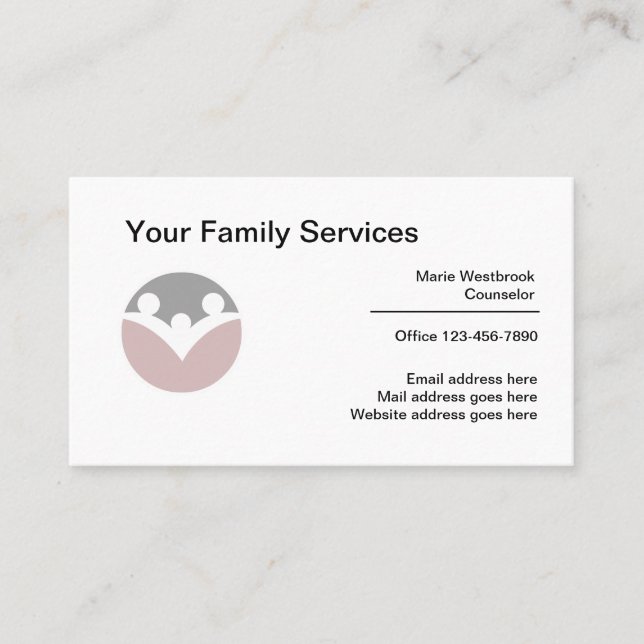 Business Cards Design für Family Services Visitenkarte (Vorderseite)