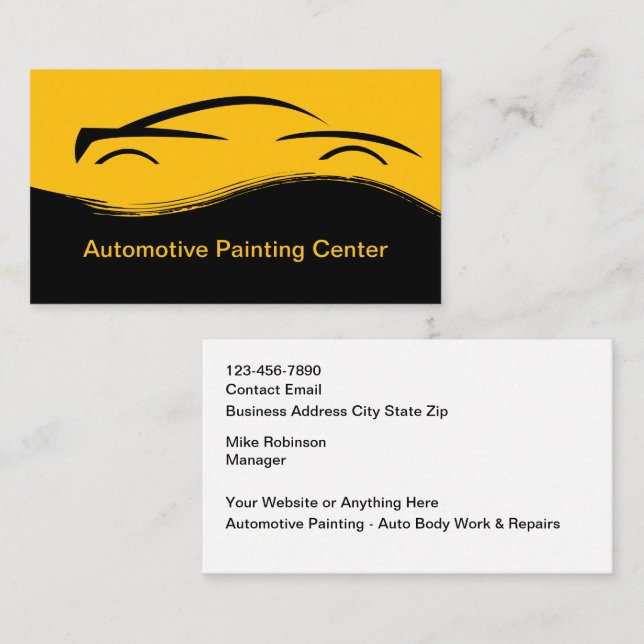 Business Cards für Automobillackierung und -kollis Visitenkarte (Vorne/Hinten)