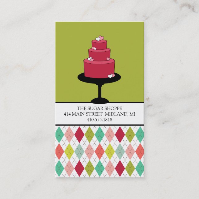 Business Cards für Bäckereien oder Kuchen-Designer Visitenkarte (Vorderseite)