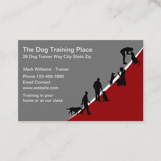 Business Cards für berufliche Dog Training Service Visitenkarte (Vorderseite)