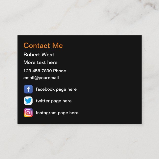 Business Cards für berufliche Social-Media-Profile Visitenkarte (Vorderseite)