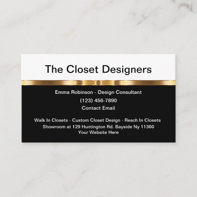 Business Cards für Classy Closet Designer Visitenkarte (Vorderseite)