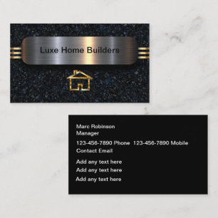 Business Cards für Classy Zuhause Builder Visitenkarte