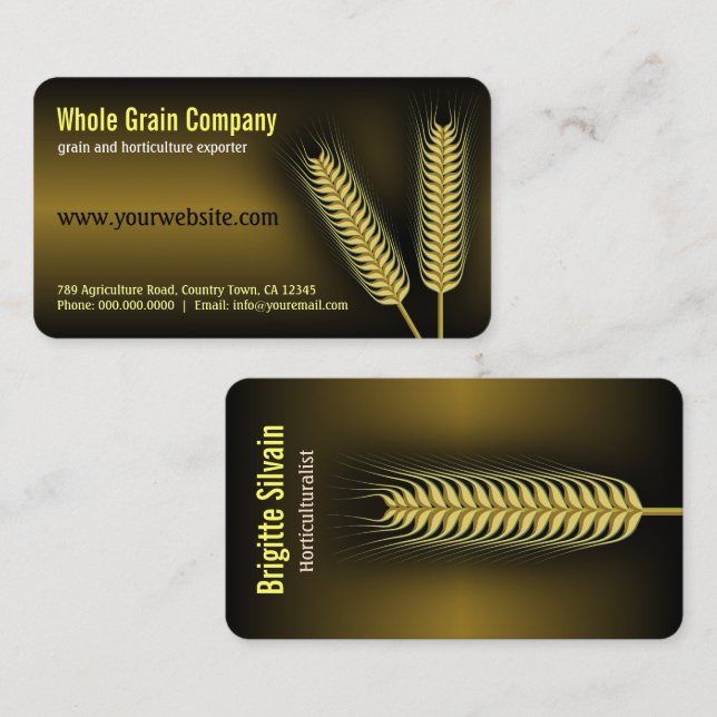 Business Cards für die Weizenwirtschaft Gartenbau Visitenkarte (Vorne/Hinten)