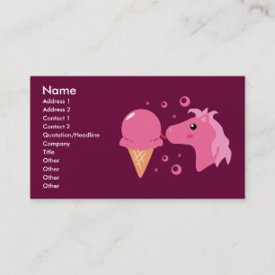 Business Cards für Eiskrem Pony Visitenkarte