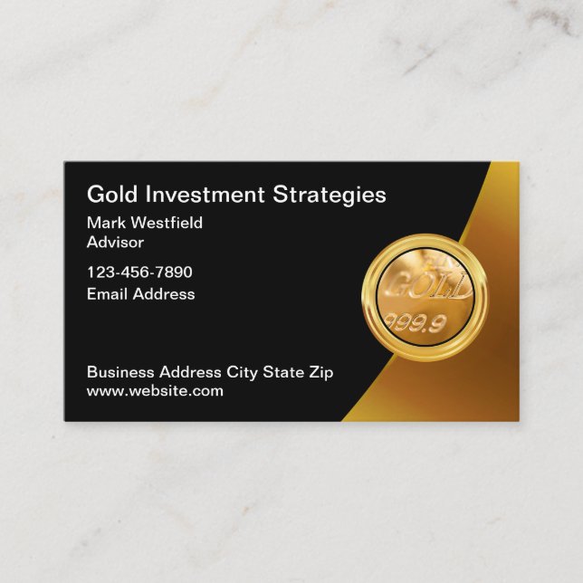 Business Cards für klassische Gold-Investment-Them Visitenkarte (Vorderseite)