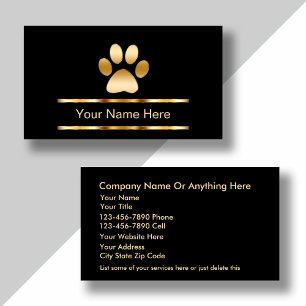 Business Cards für klassische Haustiere Visitenkarte
