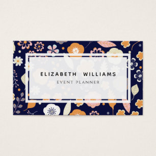 Business Cards für Navy Blue Florals