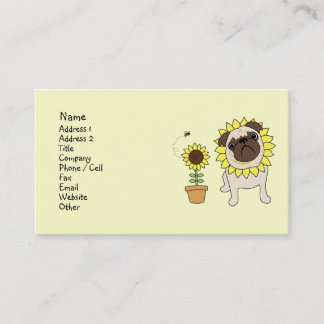 Business Cards für Sonnenblumen Mops Visitenkarte
