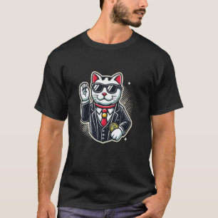 Business Cat Maneki Neko, Hustle, Geld, Wohlstand  T-Shirt