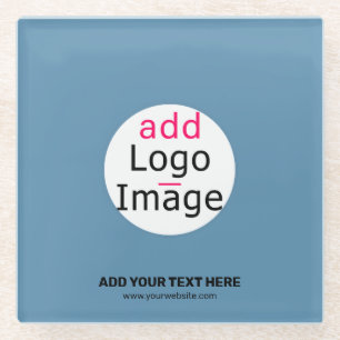 Business Chic Promo Anpassbare Dusty Blue Glasuntersetzer