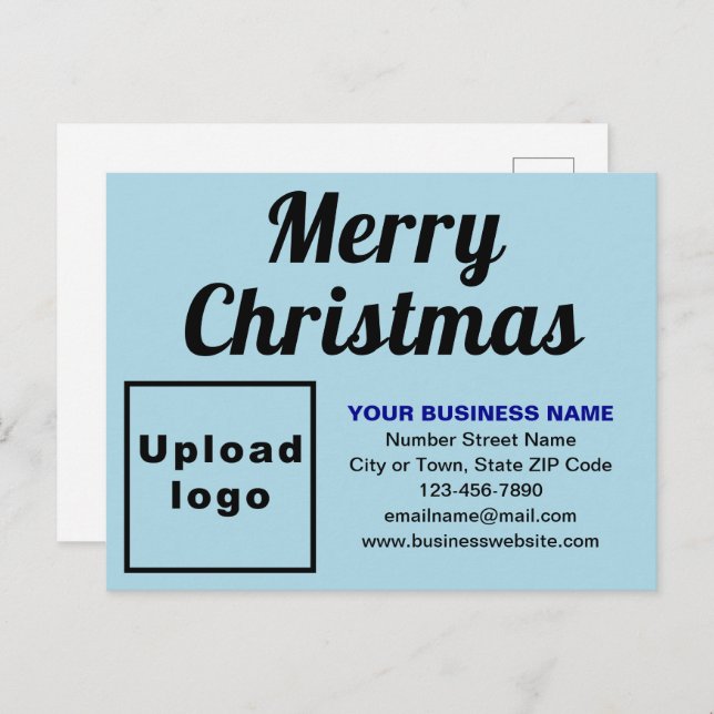 Business Christmas Light Blue Holiday Postkarte (Vorne/Hinten)
