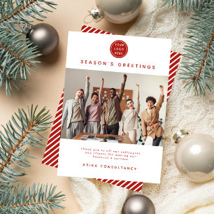 Business Christmas Modernes Unternehmensteam   Rot Feiertagskarte