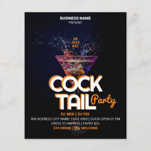 Business Cocktail Event   Schwarzes modernes Party Flyer