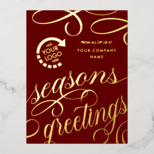 Business Company IHRE LOGO Foil Holiday Post Card Folien Feiertagspostkarte