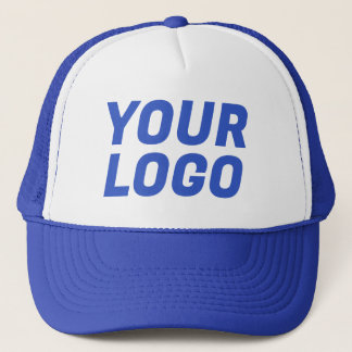 Business Company Logo CUSTOM Blue & White Truckerkappe