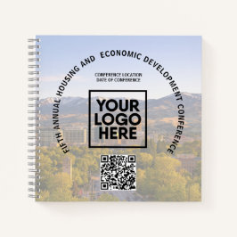 Business Conference Custom Photo Logo QR  Notizbuch