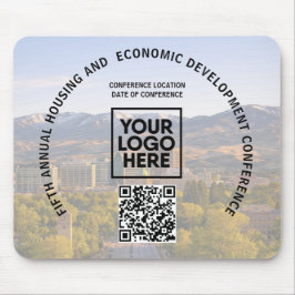 Business Conference Replace Photo Logo QR Code  Mousepad
